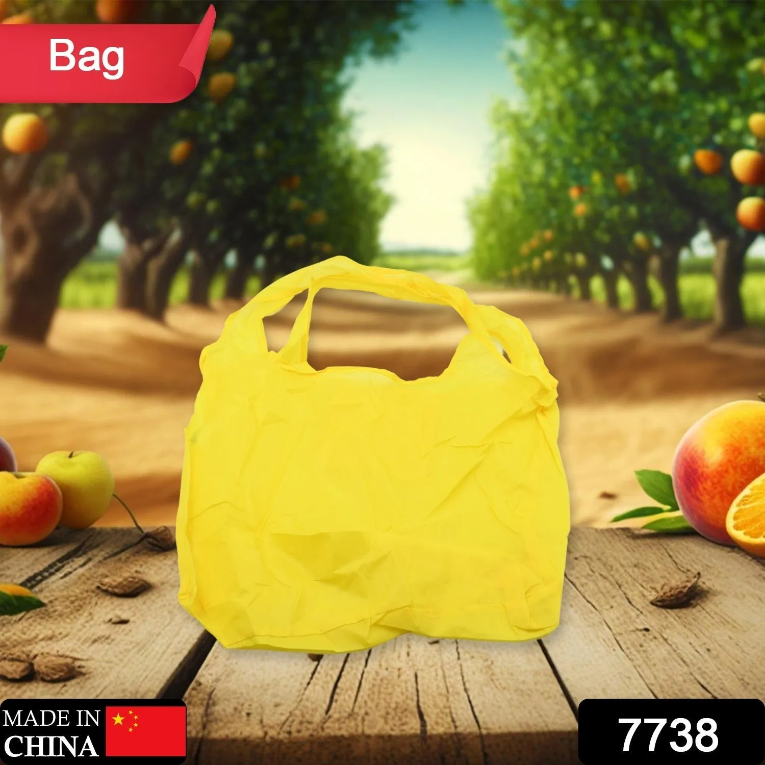 7738 REUSABLE INSULATED GROCERY SHOPPING PLASTIC BAG WASHABLE AND FOLDABLE