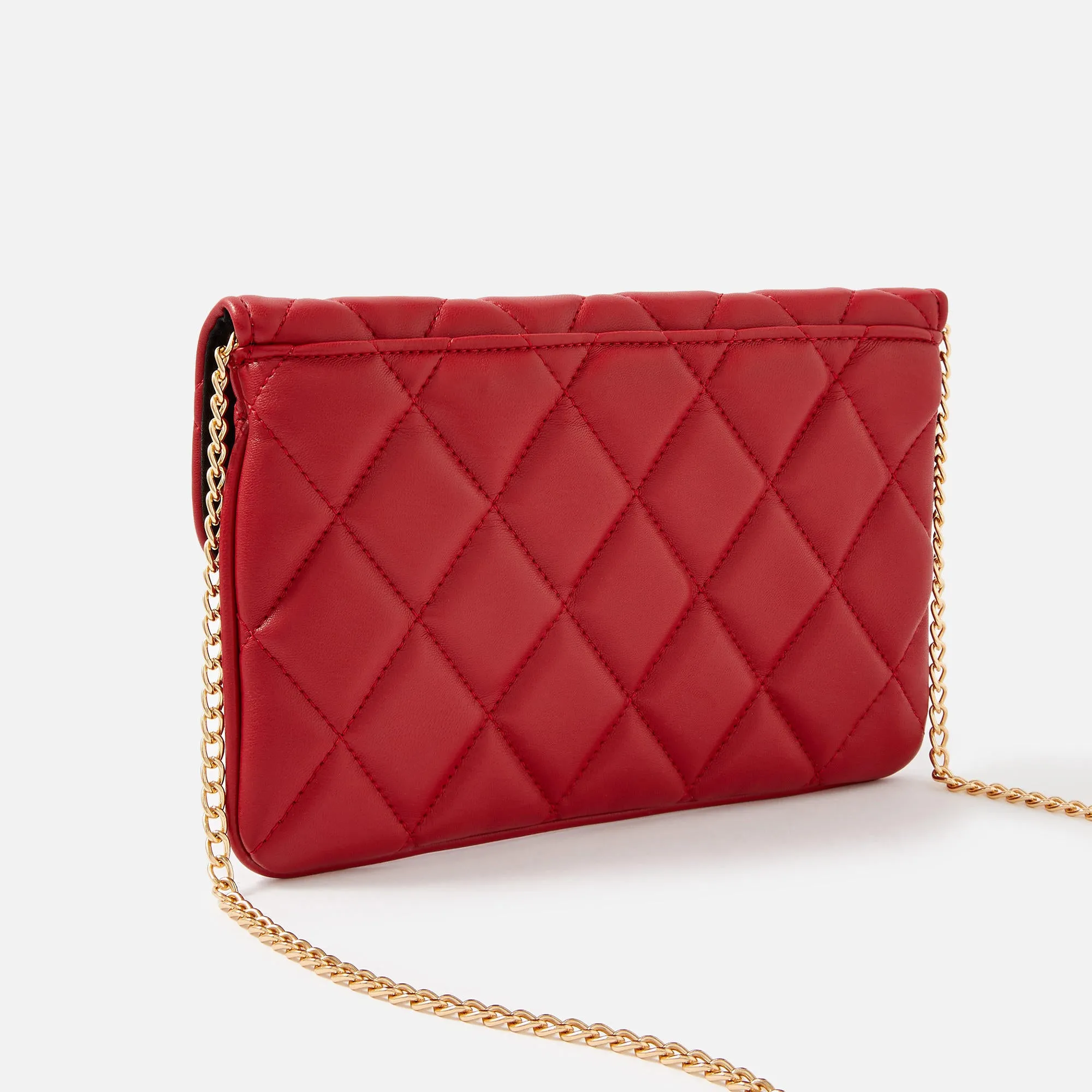 Accessorize London Women's Quilted Clutch Bag Red