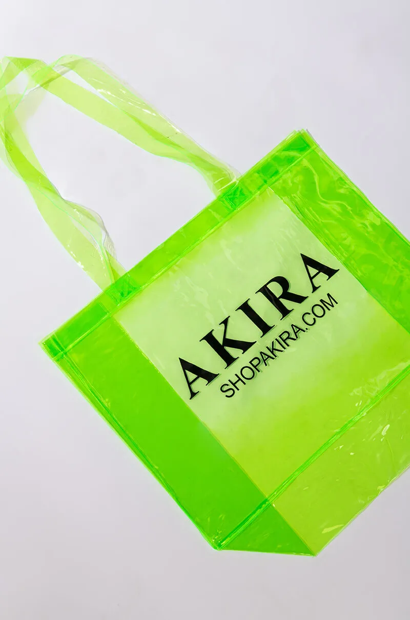 AKIRA PVC SHOPPING BAG IN NEON GREEN