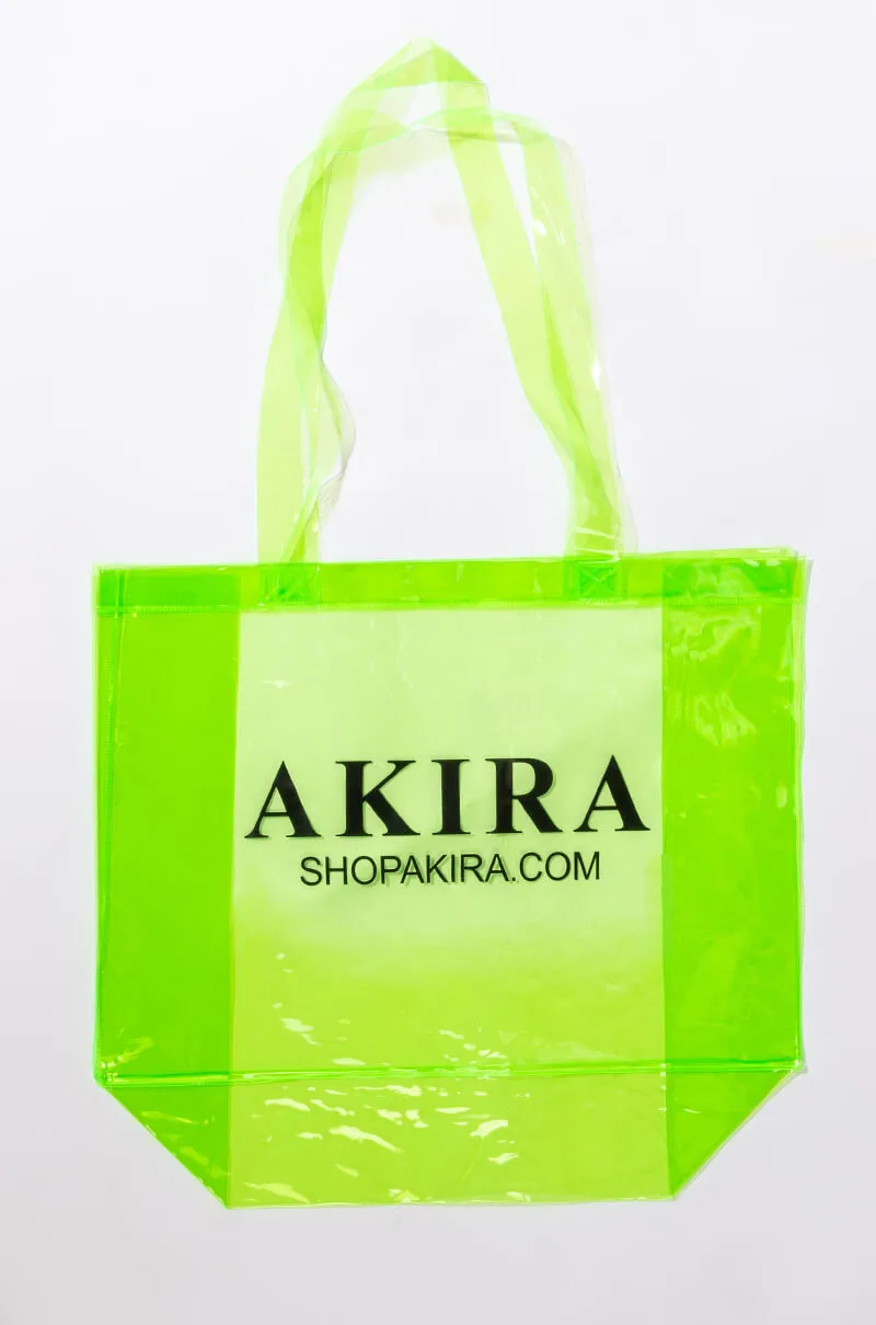 AKIRA PVC SHOPPING BAG IN NEON GREEN