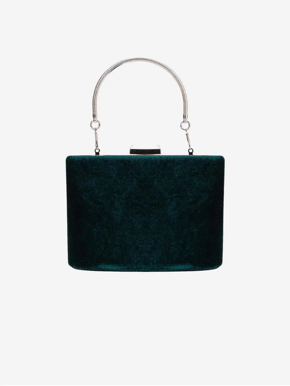 Alba Vegan Velvet Clutch | Green