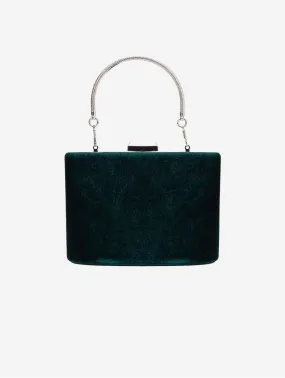 Alba Vegan Velvet Clutch | Green