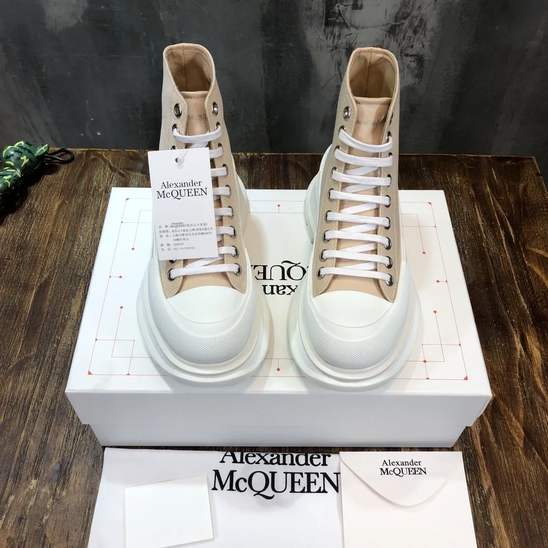 Alexander McQueen Tread Slick Boot Cotton Nude For Men