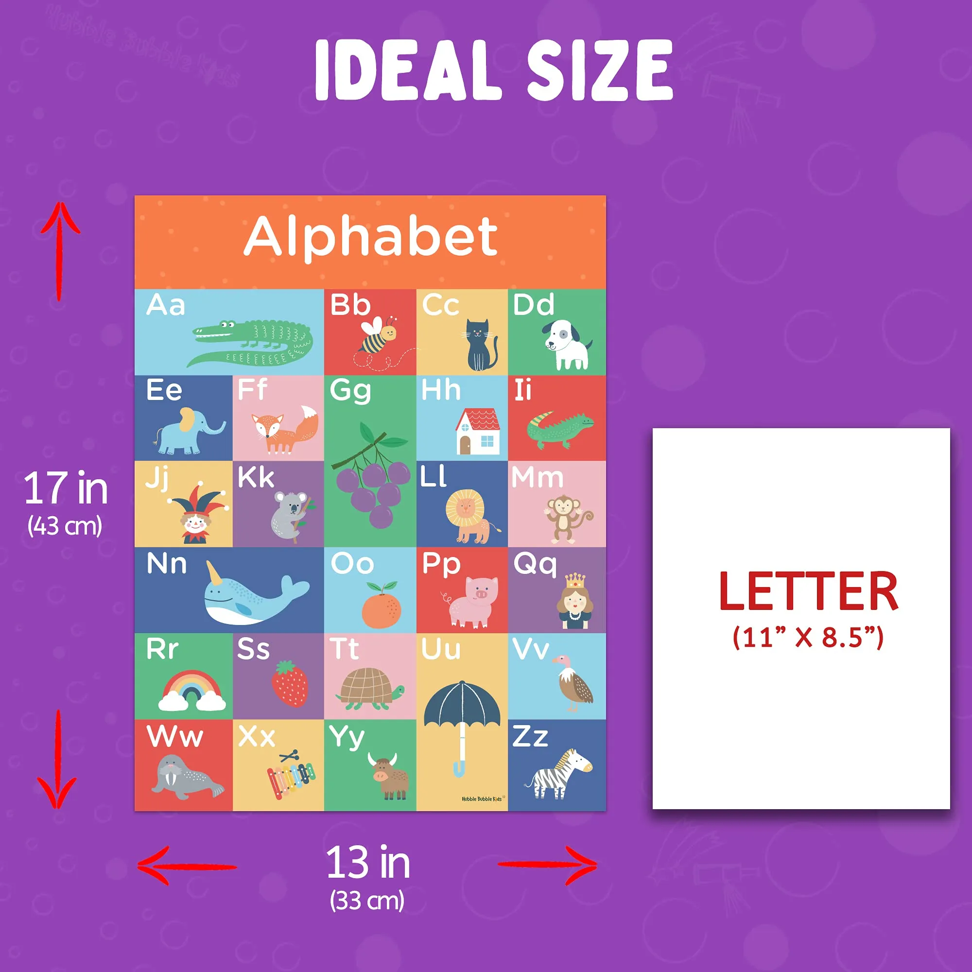 Alphabet and Number Poster Set - Alphabet Chart for Wall and Number Wall Poster. Dry-Erase