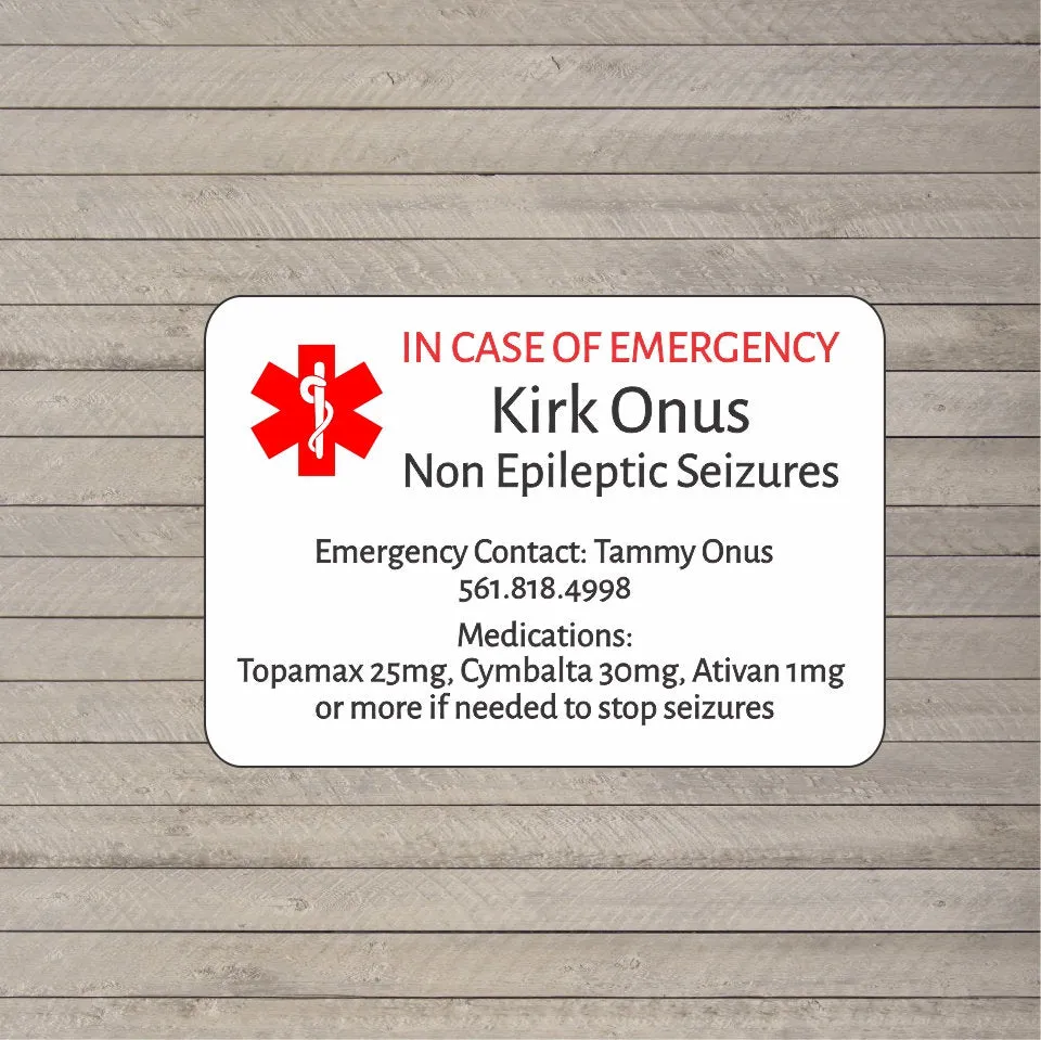 Aluminum Medical ID Card