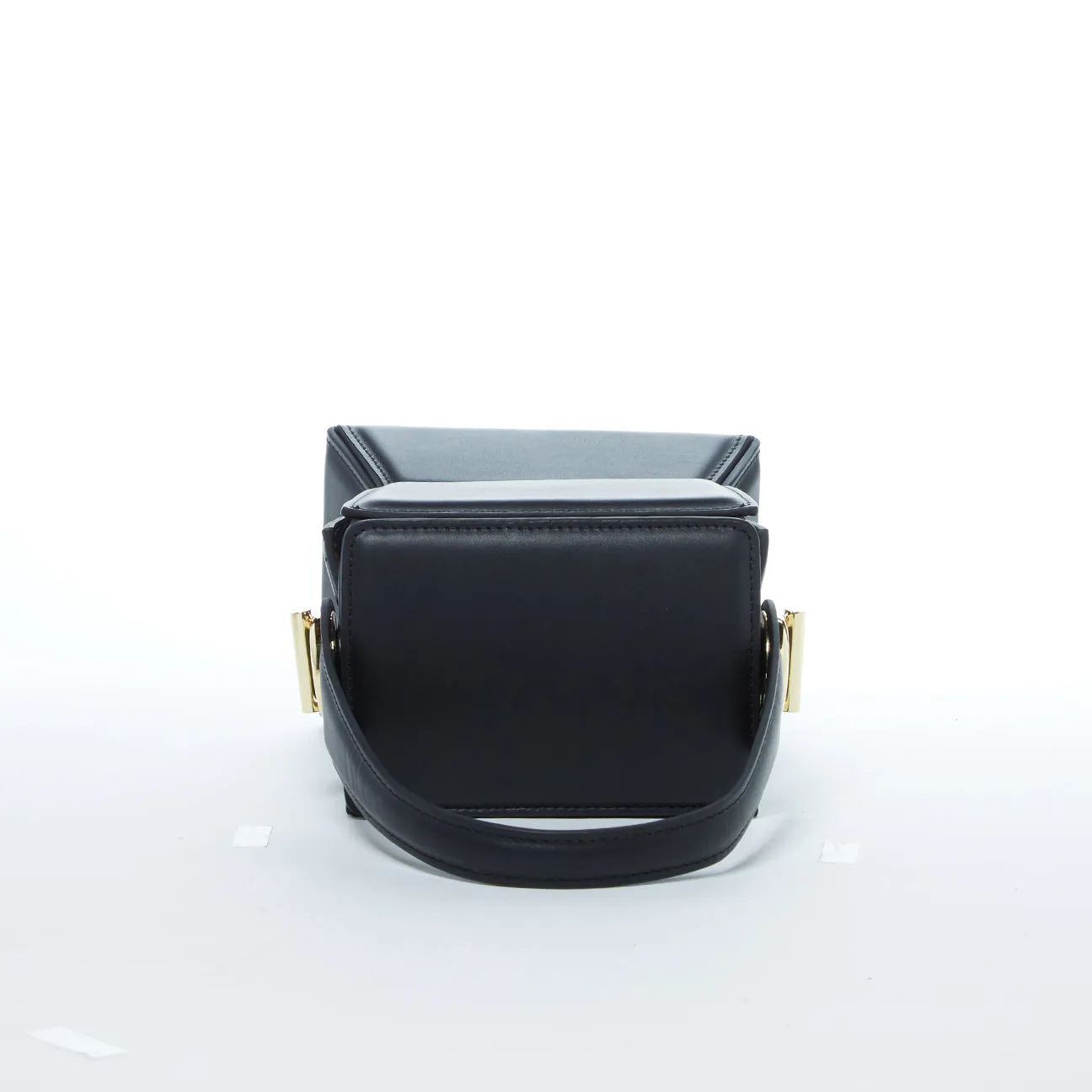 Amber Leather Bucket Purse Black