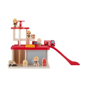 Anko Wooden Fire Station Playset  Ages 3  Years