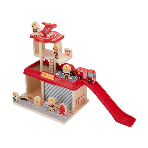 Anko Wooden Fire Station Playset  Ages 3  Years