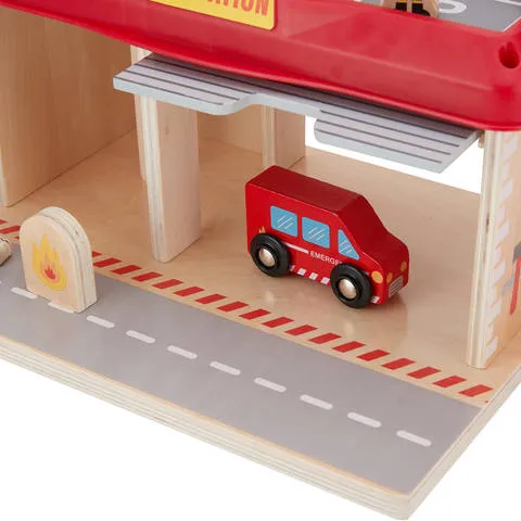 Anko Wooden Fire Station Playset  Ages 3  Years