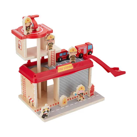 Anko Wooden Fire Station Playset  Ages 3  Years