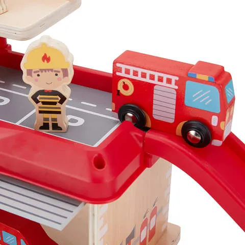 Anko Wooden Fire Station Playset  Ages 3  Years