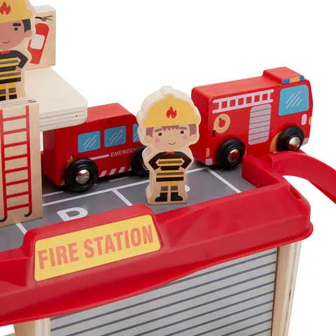 Anko Wooden Fire Station Playset  Ages 3  Years