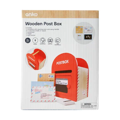 Anko Wooden Post Box Suitable for Ages 3  Years