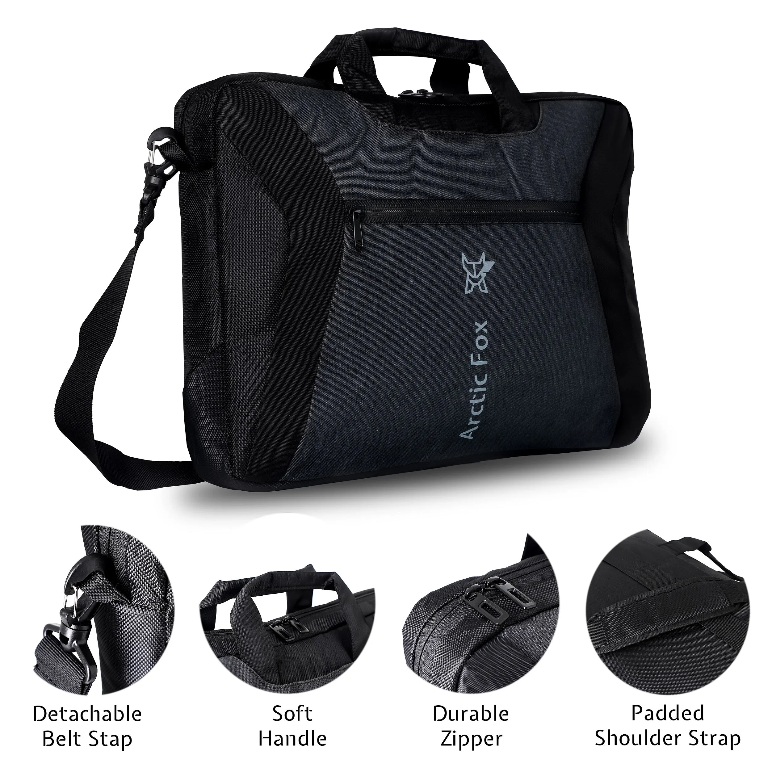 Arctic Fox Rex Black Laptop Carry Case Bag