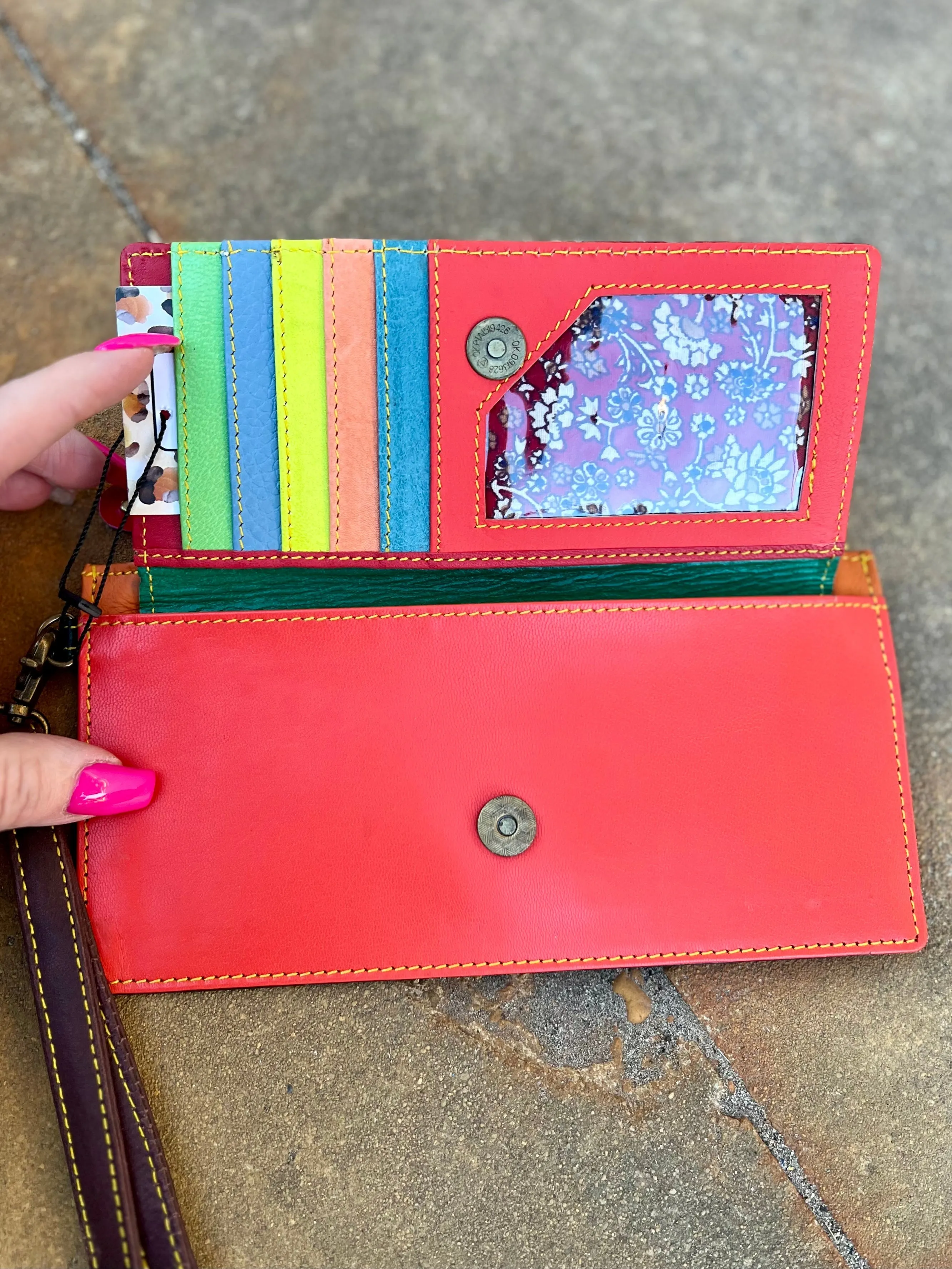 Aria Leather Wallet Wristlet- 3 Colors