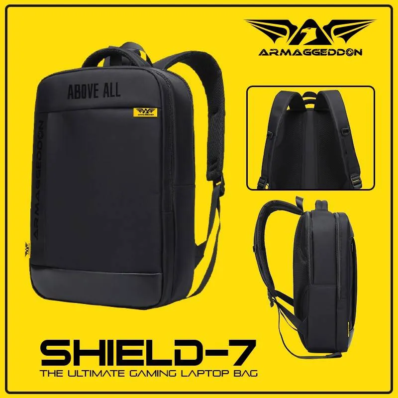 Armaggeddon BP SHIELD 7 Anti-Theft Gaming Laptop Backpack/ Bag with Waterproof Feature - Black