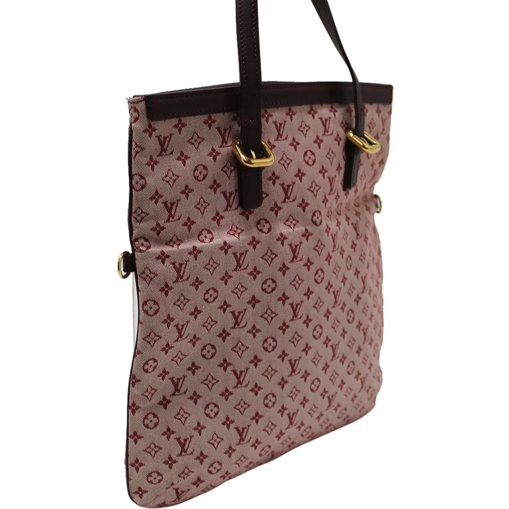 Authentic Louis Vuitton Red Monogram Mini Lin Francoise Small Tote Bag