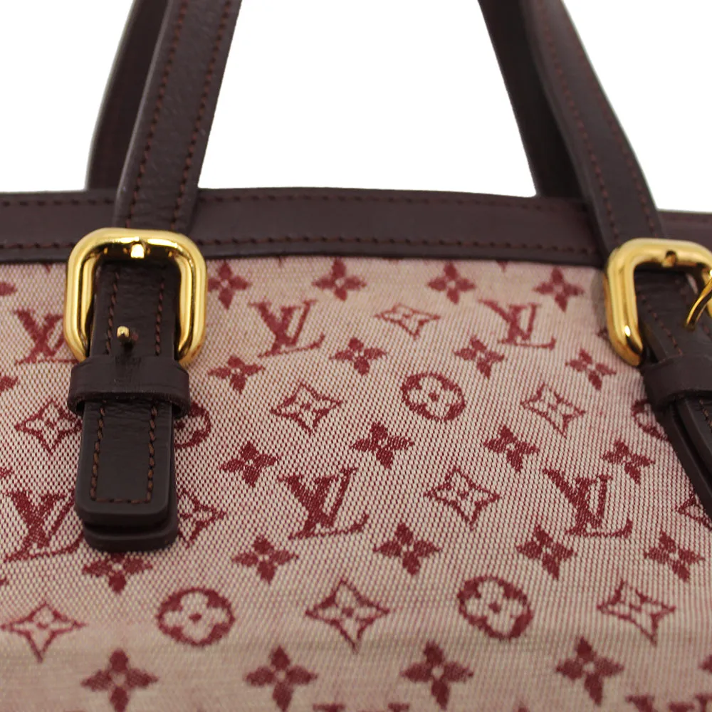 Authentic Louis Vuitton Red Monogram Mini Lin Francoise Small Tote Bag