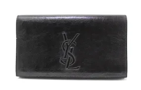 Authentic YSL Yves Saint Laurent Black Patent Leather Clutch Bag