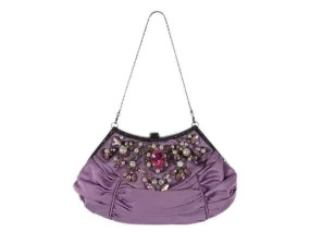 Badgley Mischka Lavender Satin Evening Bag