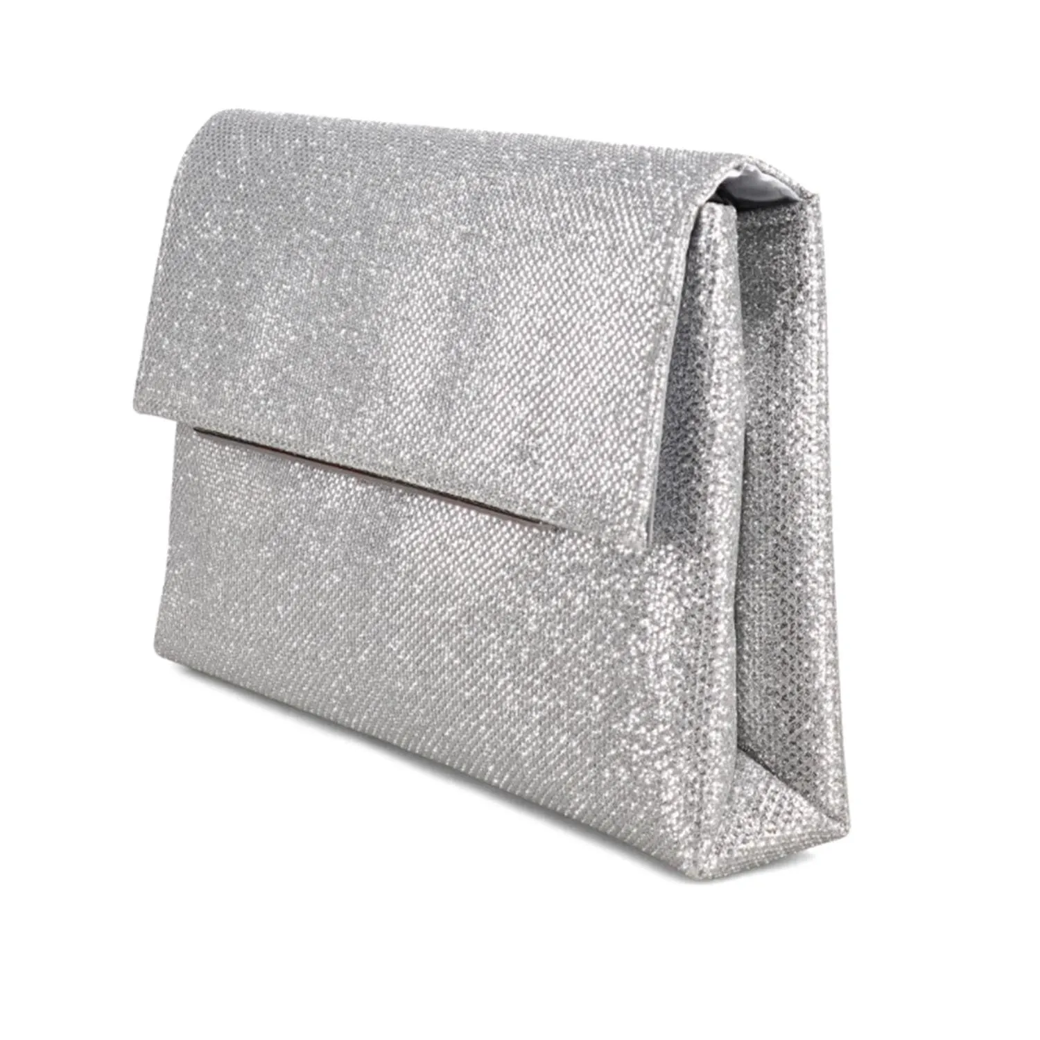 Badgley Mischka Women's Harper Satin Envelope Clutch in Silver