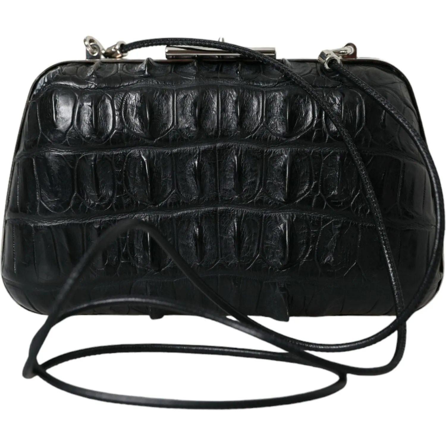 Balenciaga Elegant Crocodile Leather Evening Clutch