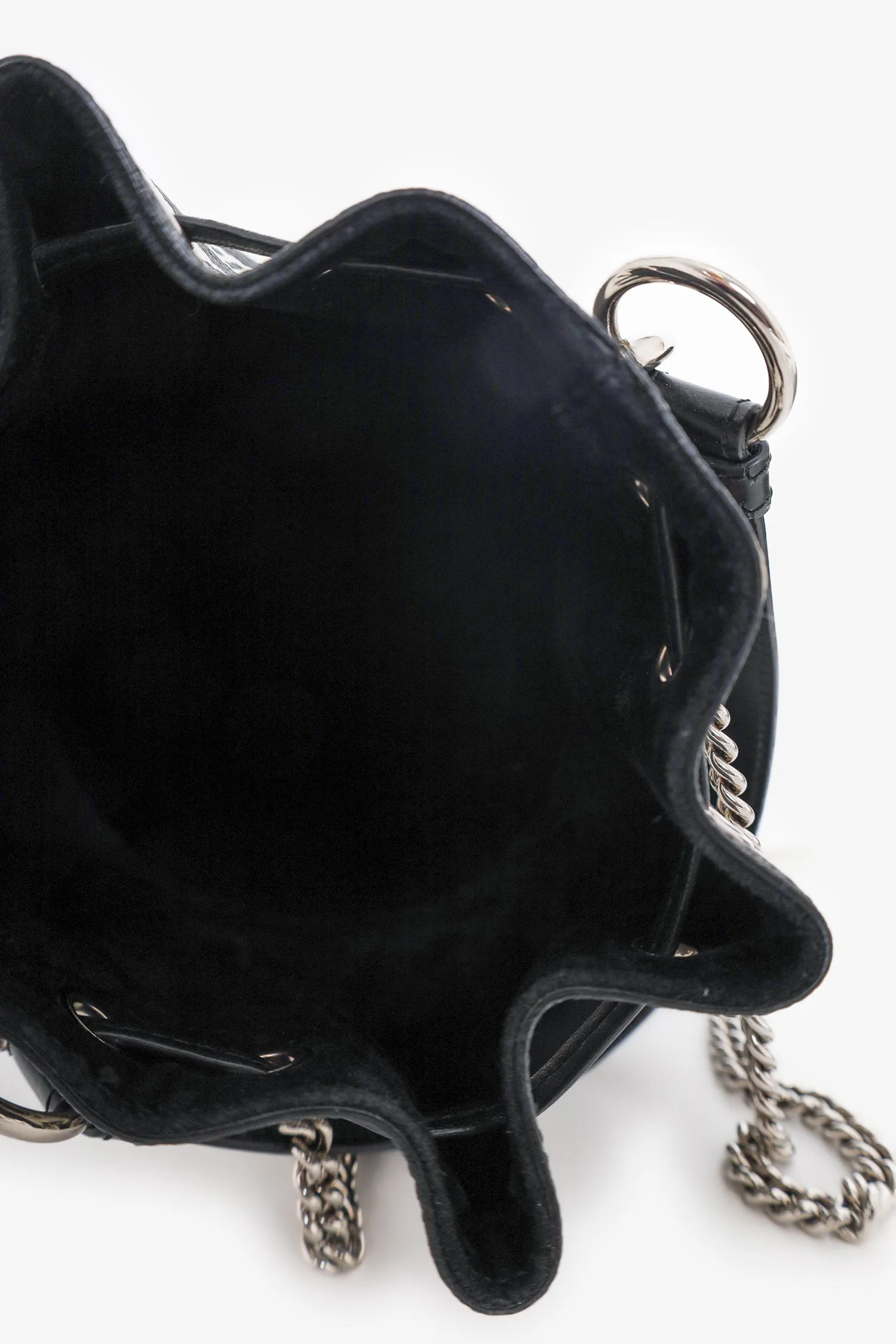 Balmain Black/White Logo Bucket Bag