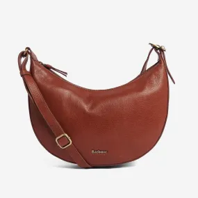 Barbour Laire Leather Half-Moon Bag in Brown