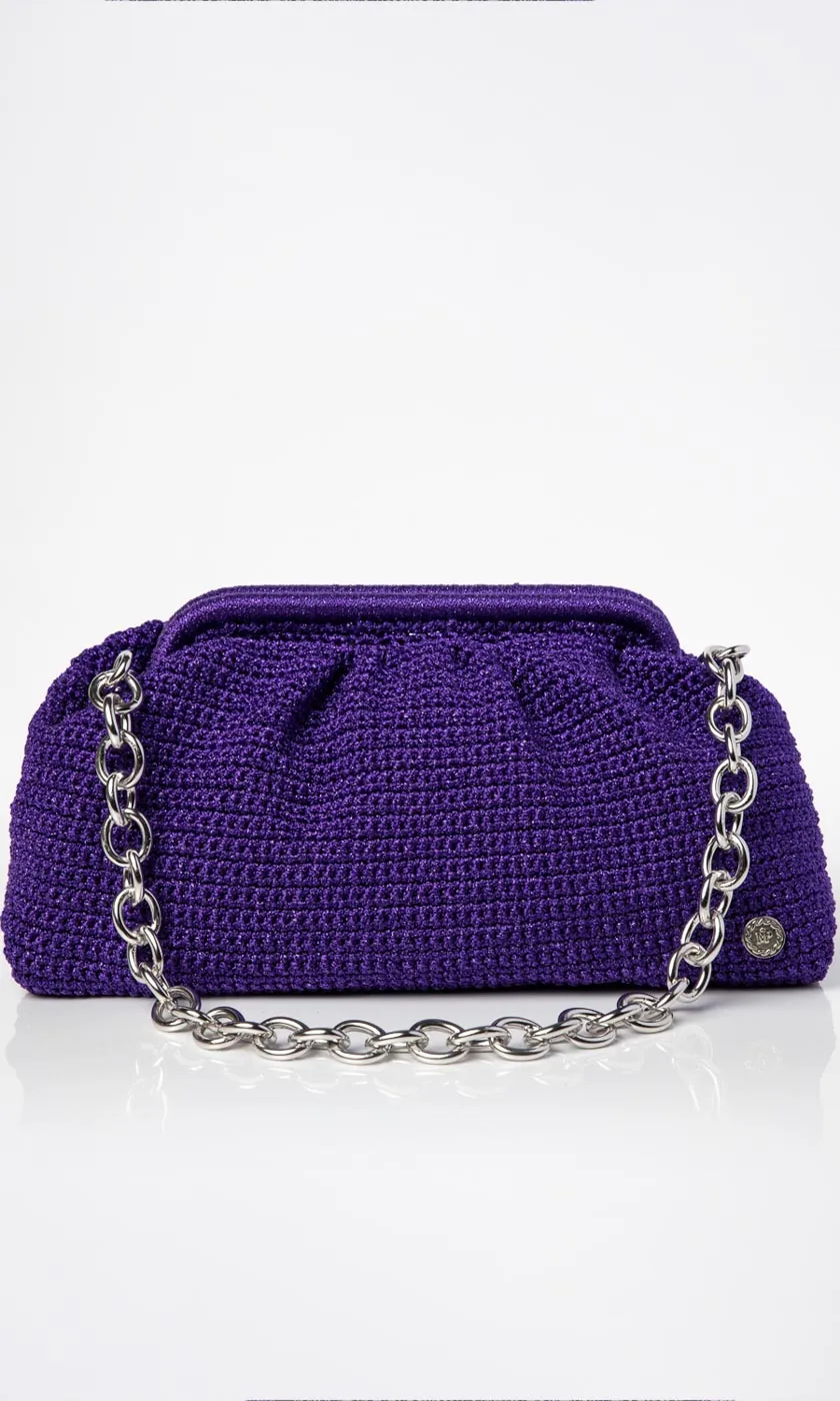 Basilica Sparkling Purple Shoulder Bag - Large