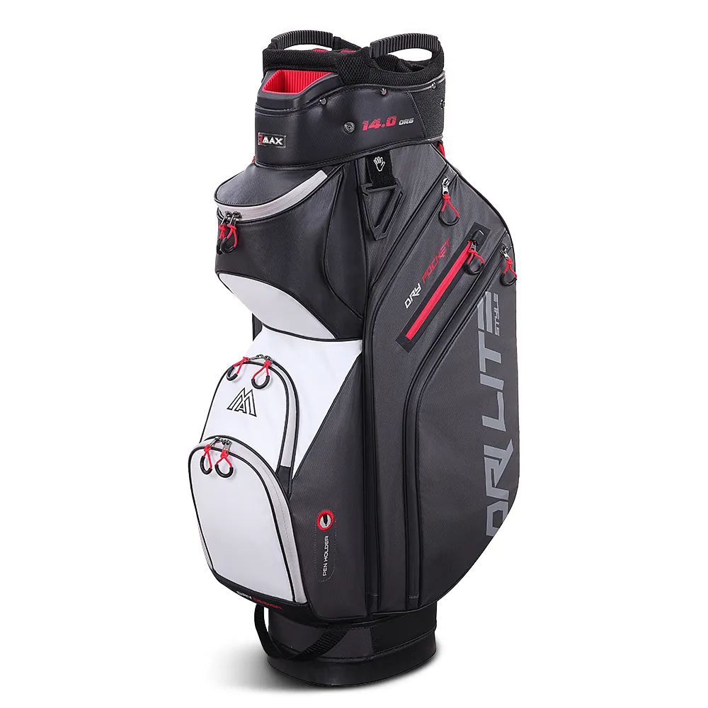 Big Max Dri Lite Style Cart Bag - Charcoal/Black/White/Red