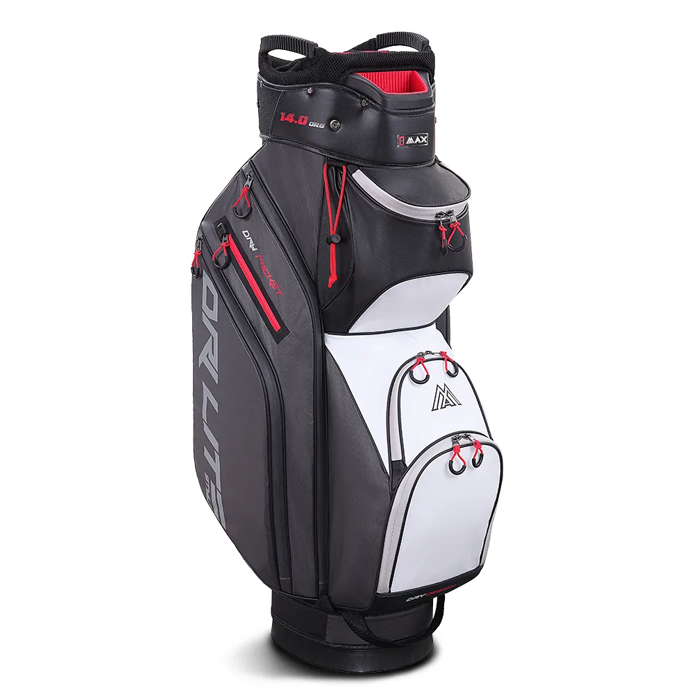 Big Max Dri Lite Style Cart Bag - Charcoal/Black/White/Red