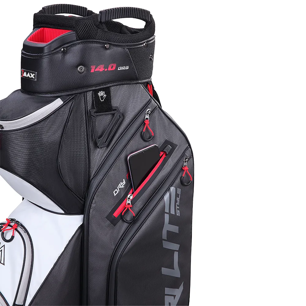 Big Max Dri Lite Style Cart Bag - Charcoal/Black/White/Red