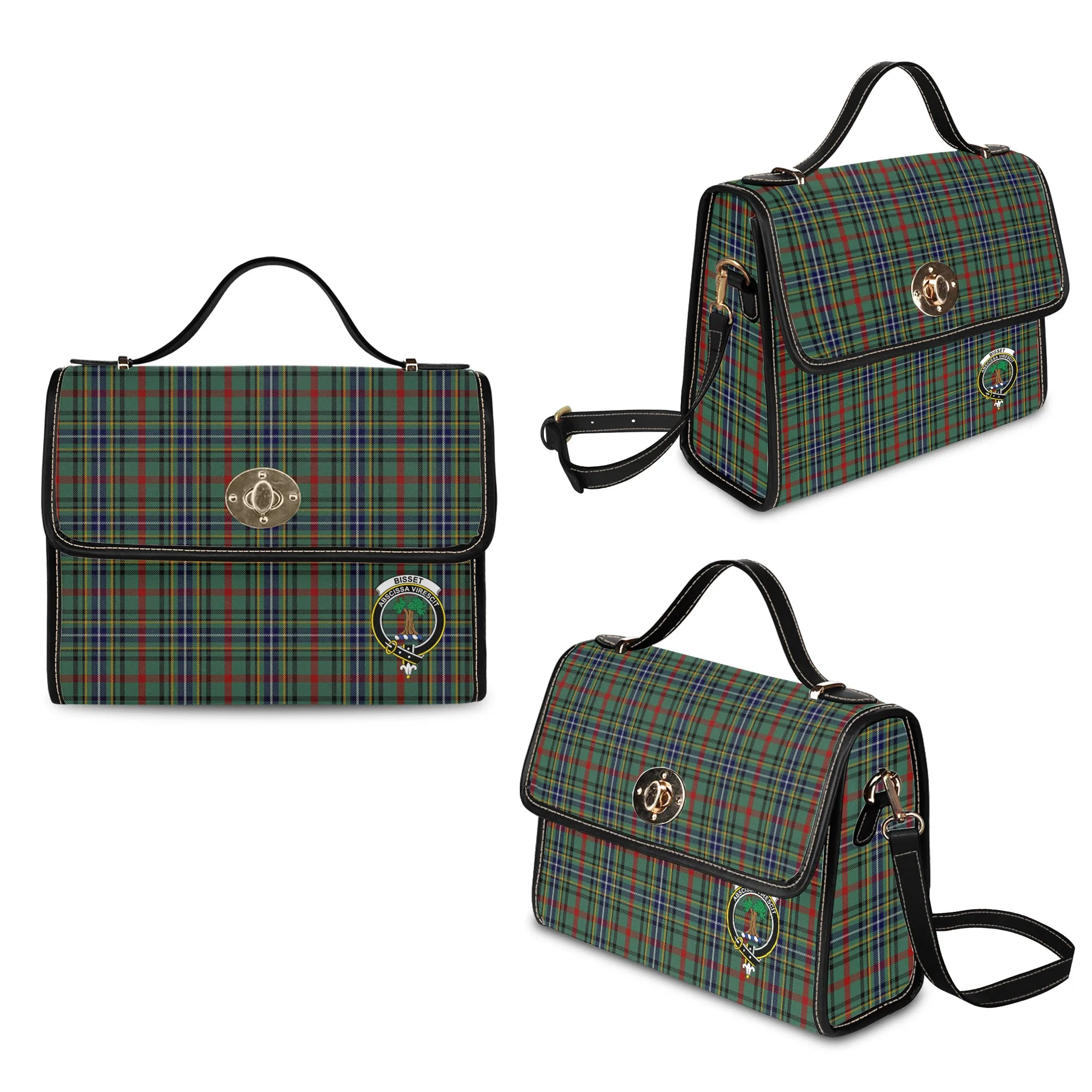 Bisset Tartan Waterproof Canvas Bag with Family Crest