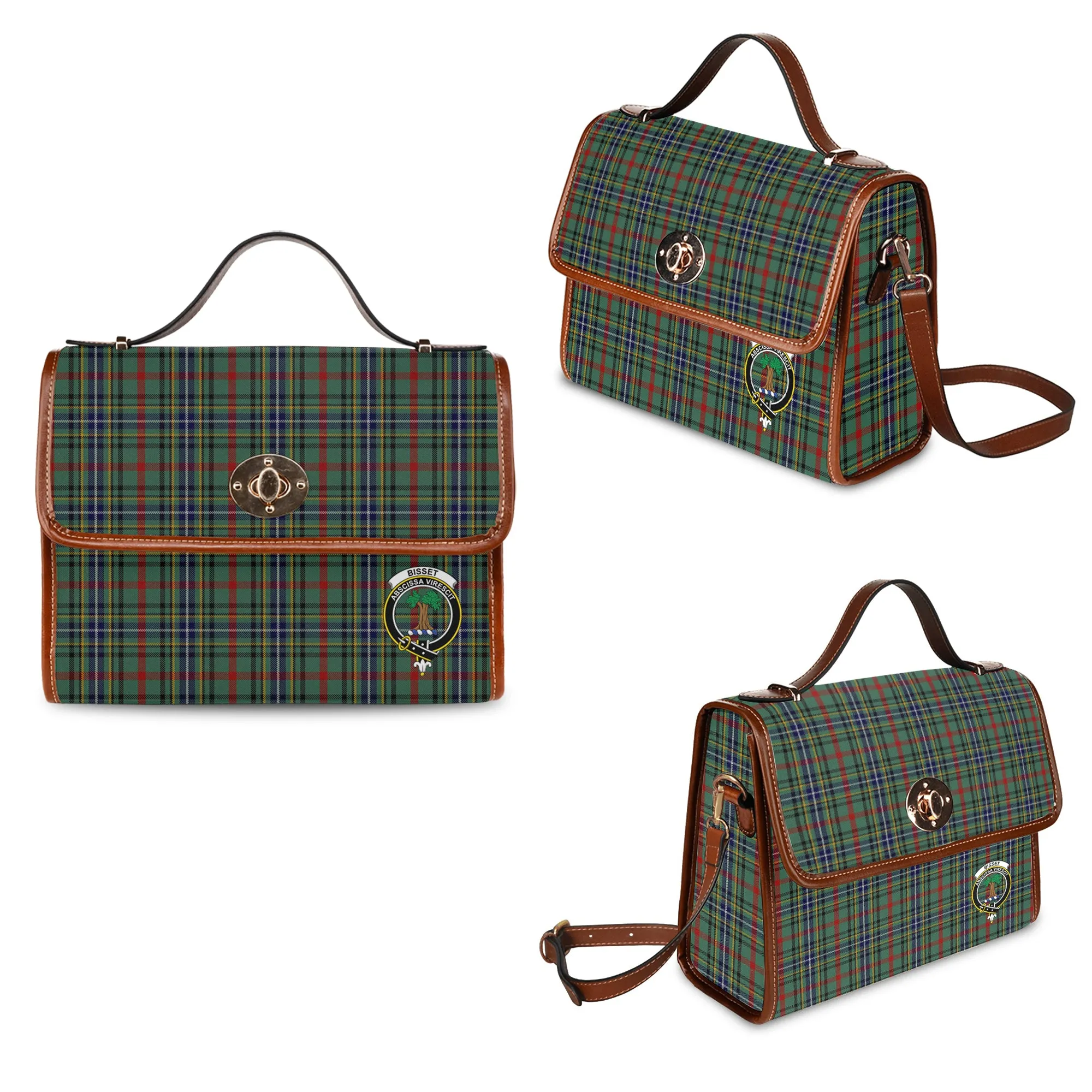 Bisset Tartan Waterproof Canvas Bag with Family Crest