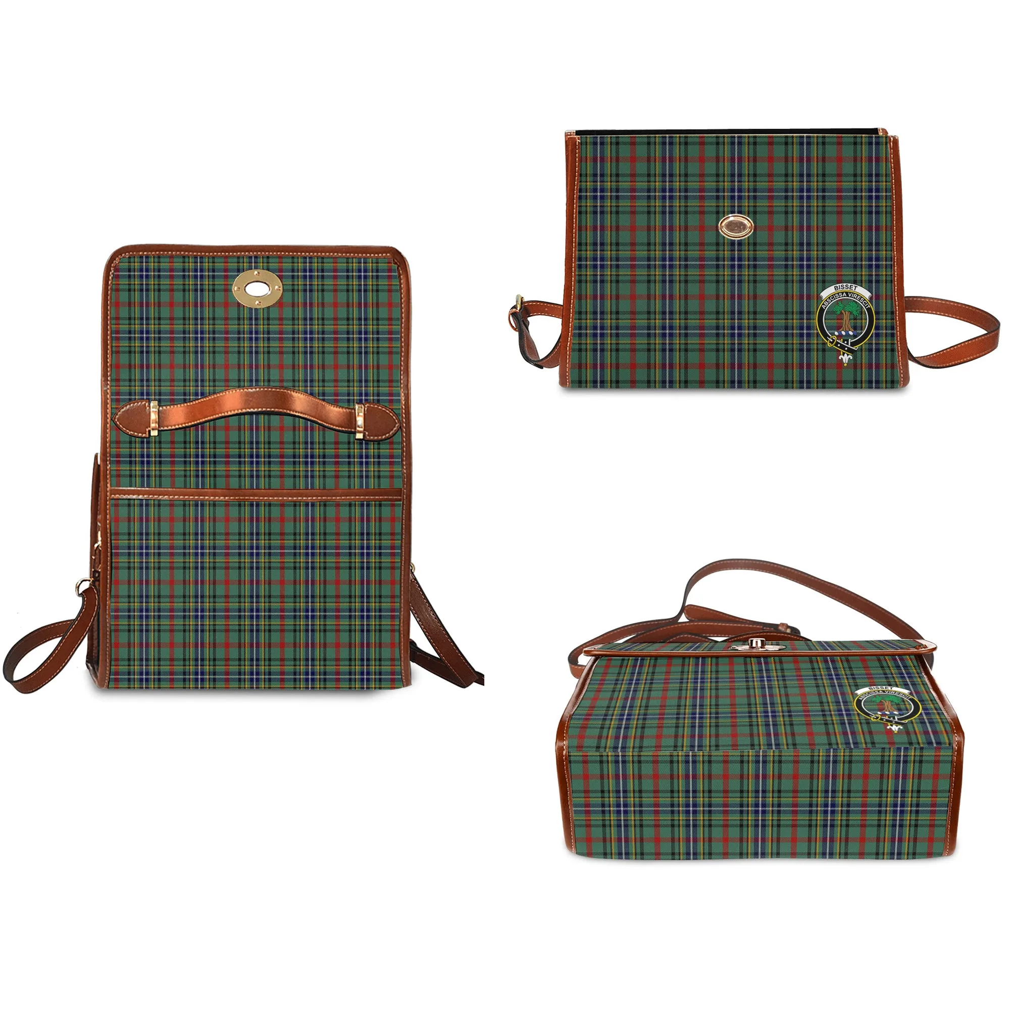 Bisset Tartan Waterproof Canvas Bag with Family Crest