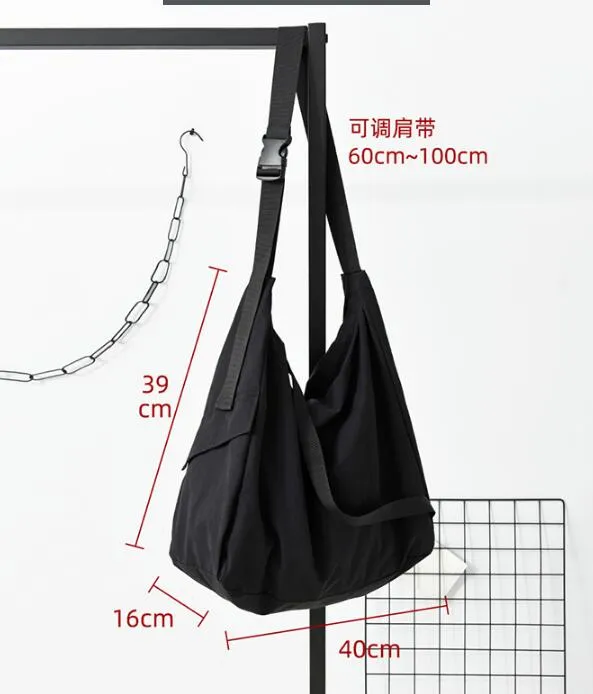 Black Canvas Simple Women Travel Bag Single Shoulder Bag