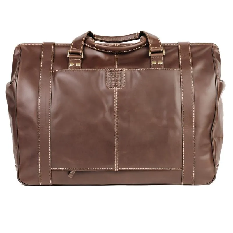 Boconi Bryant Safari Bag in Antique Mahogany with Houndstooth