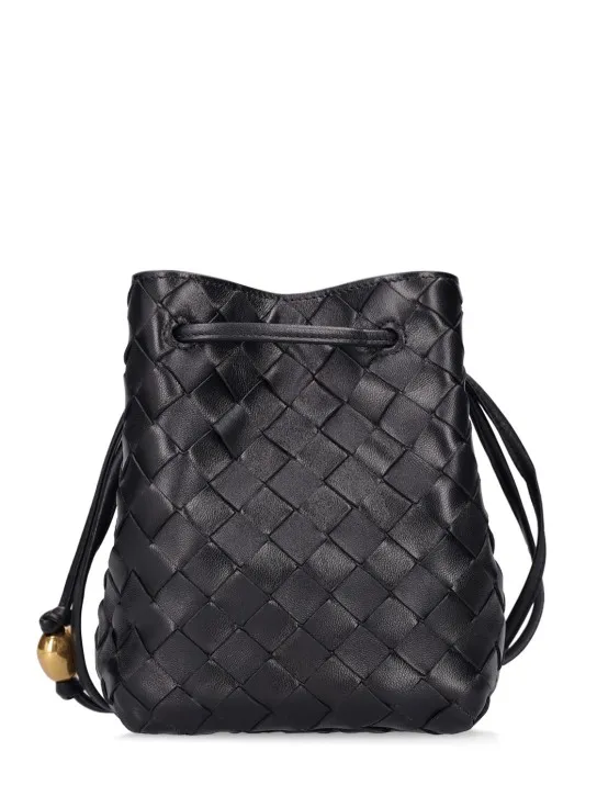 Bottega Veneta   Mini intreccio leather bucket bag 