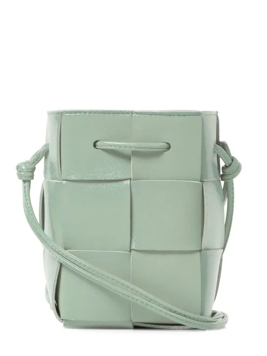 Bottega Veneta   Mini intreccio leather bucket bag 