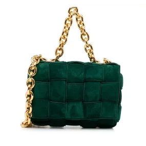 Bottega Veneta Padded Chain Cassette Green Suede