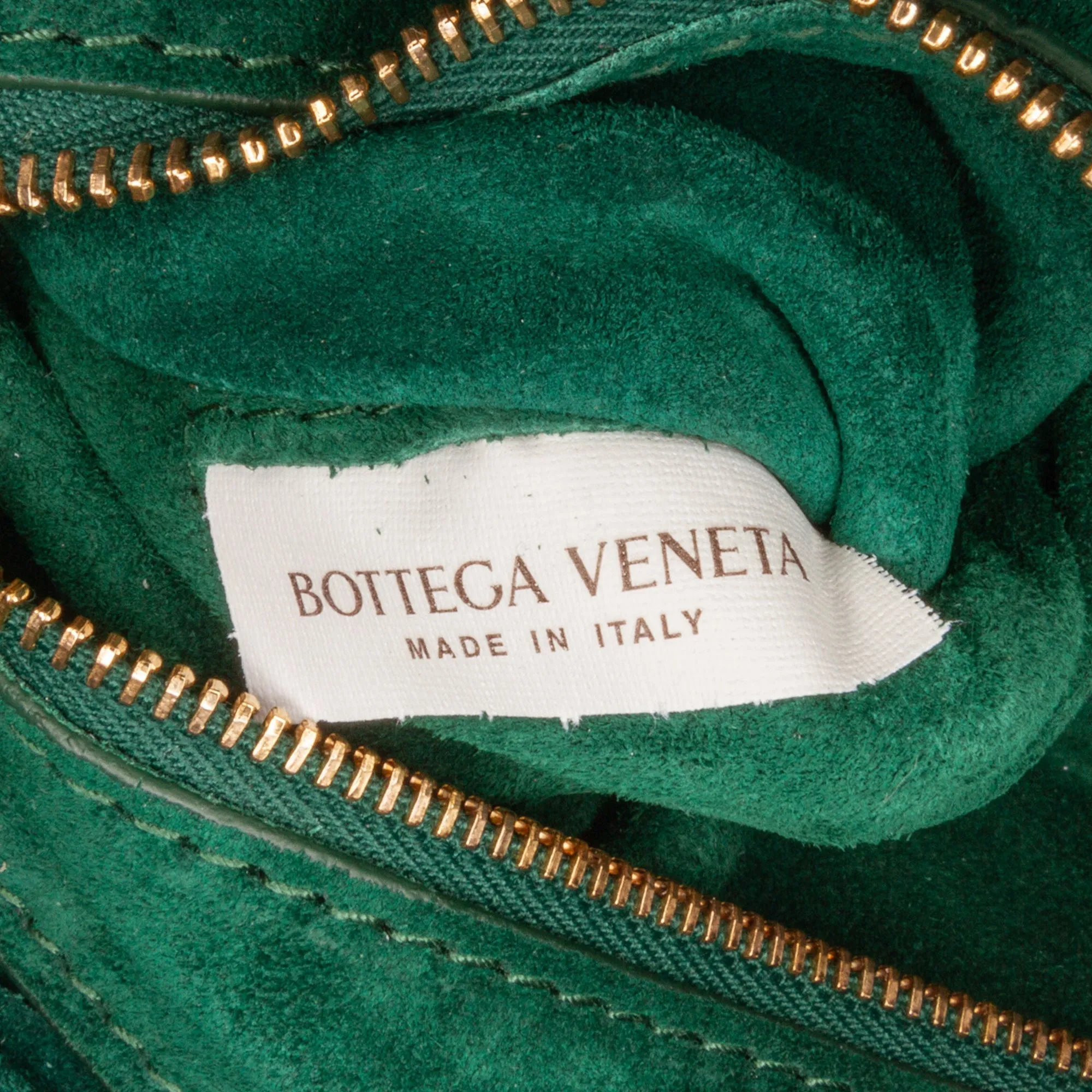 Bottega Veneta Padded Chain Cassette Green Suede