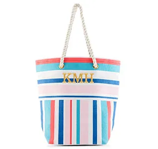 Bright Stripes Bridesmaid Tote Bag