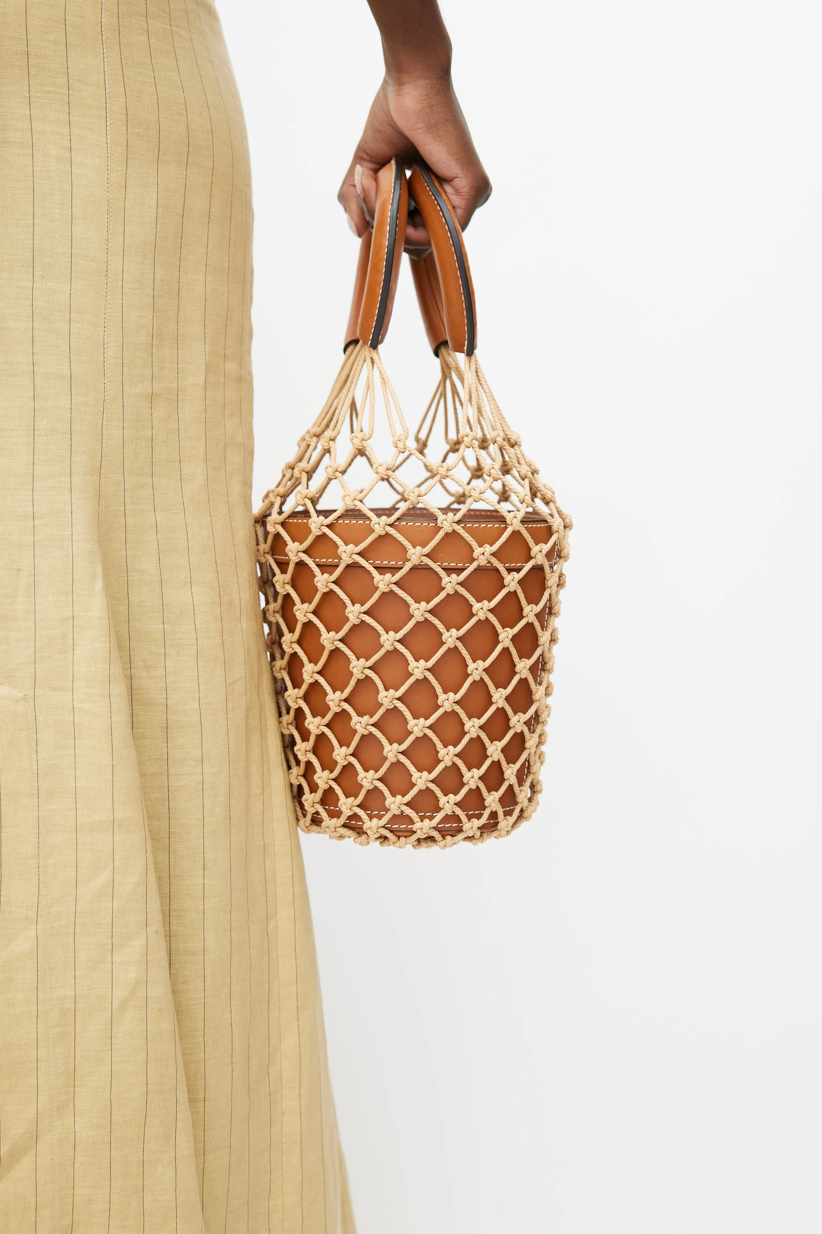 Brown Moreau Macrame Bucket Bag