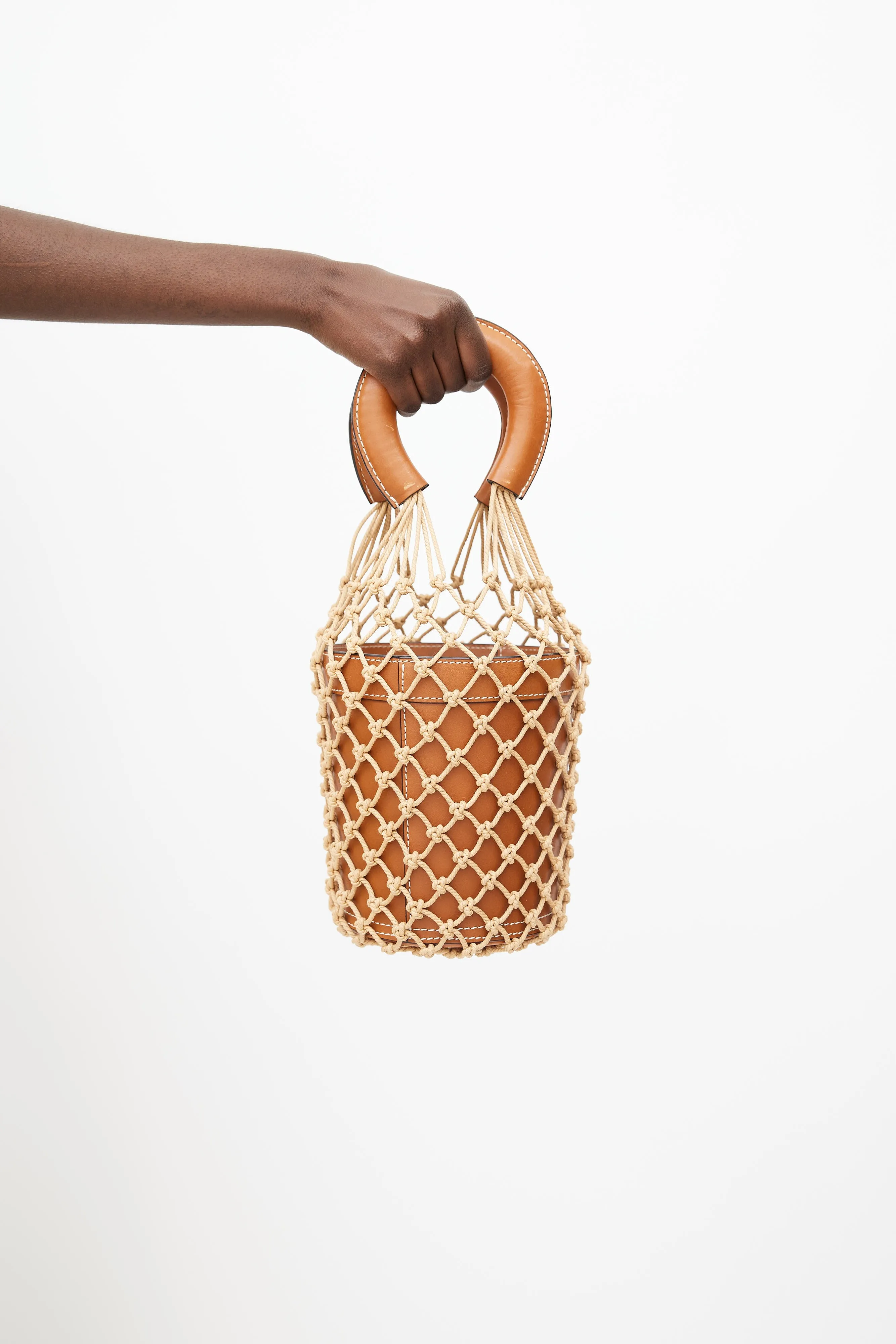 Brown Moreau Macrame Bucket Bag