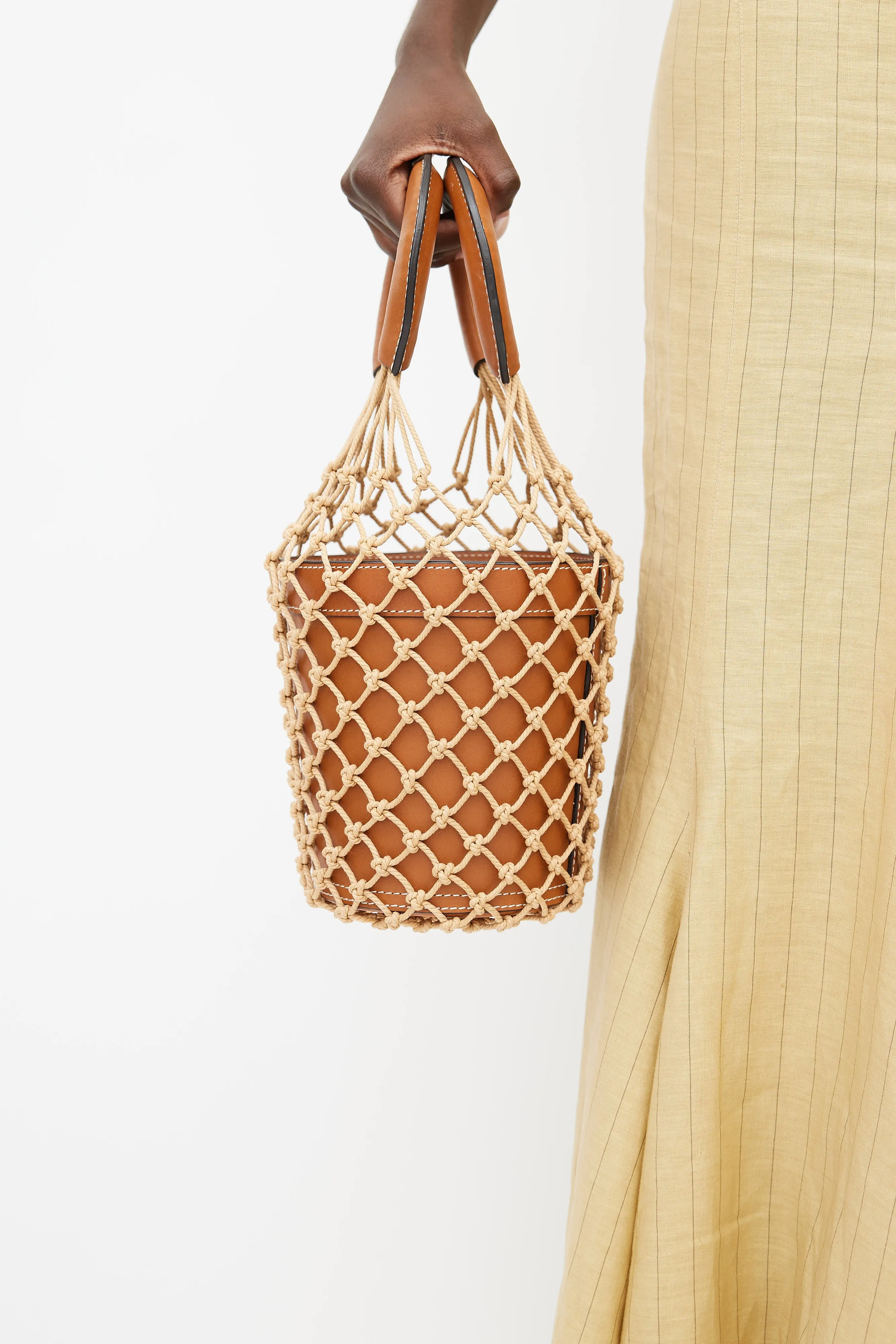 Brown Moreau Macrame Bucket Bag