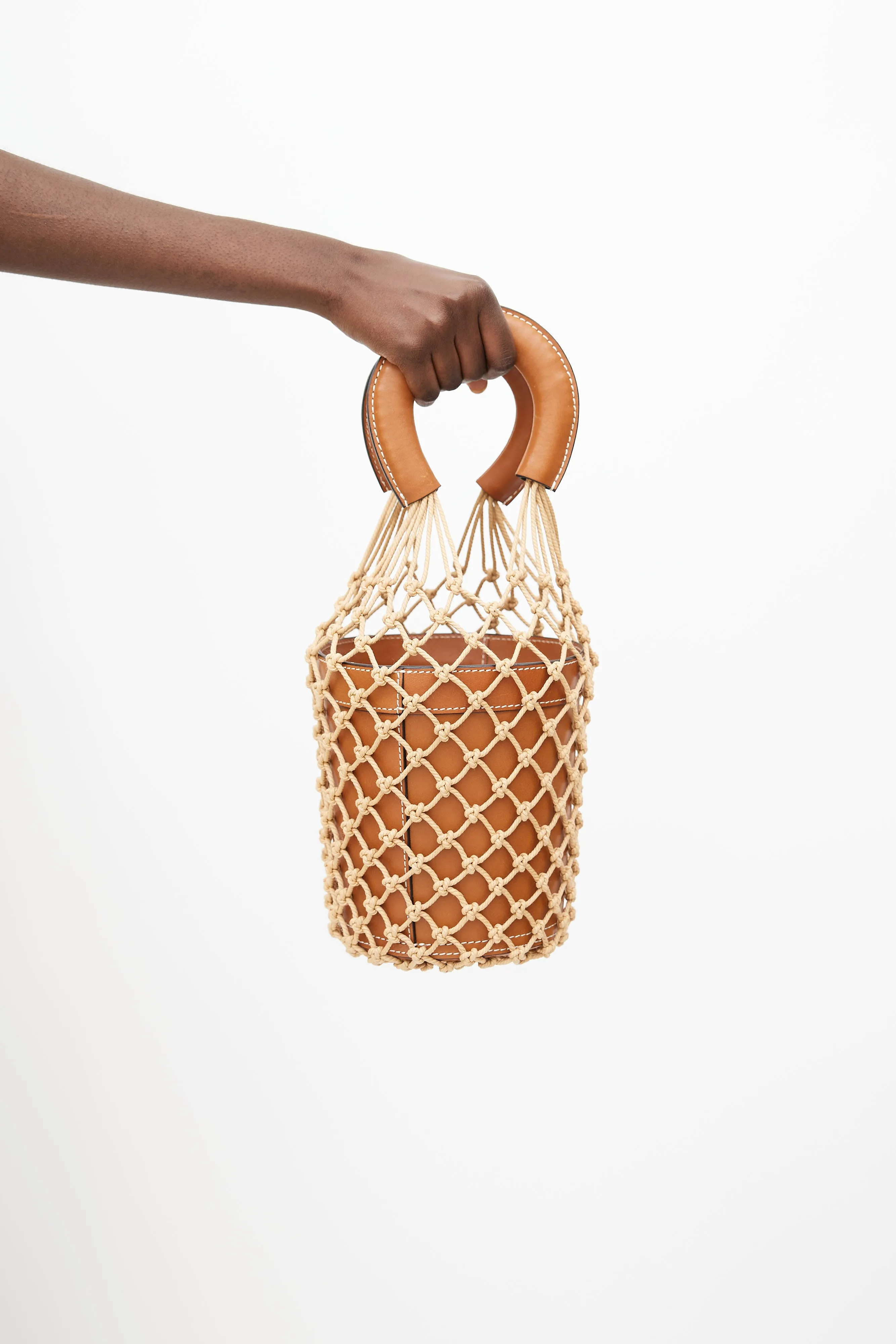 Brown Moreau Macrame Bucket Bag