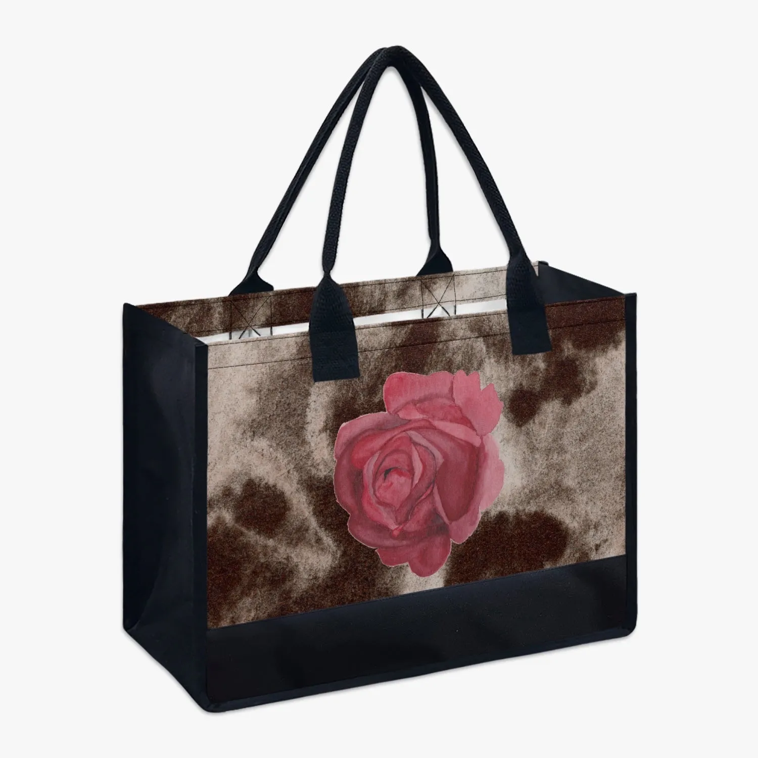 Brown Rose Shopping Tote Bag