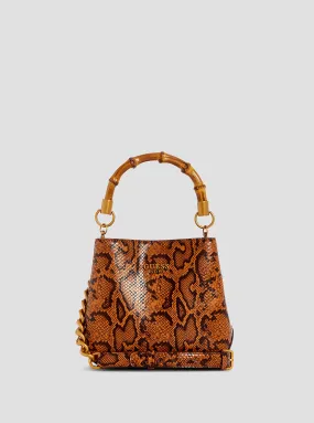 Brown Snake Print Eire Bucket Bag