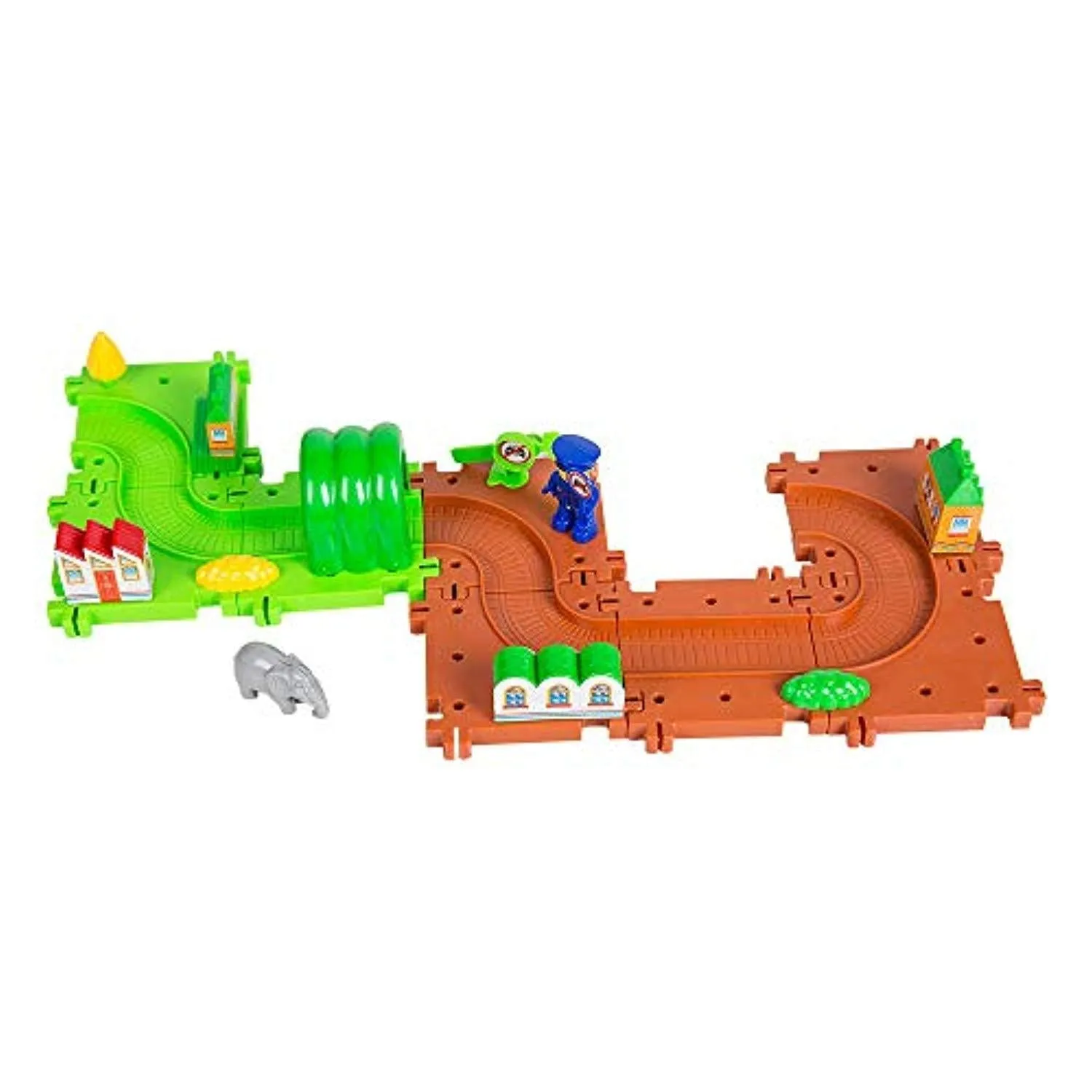 Building Block Train Brick Set Plastic Railway with Wheel