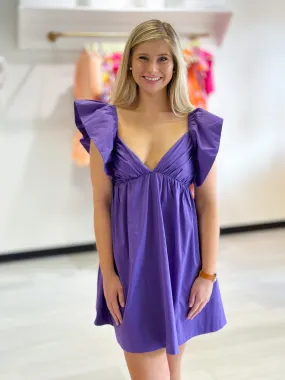 Carolina Poplin Dress Purple